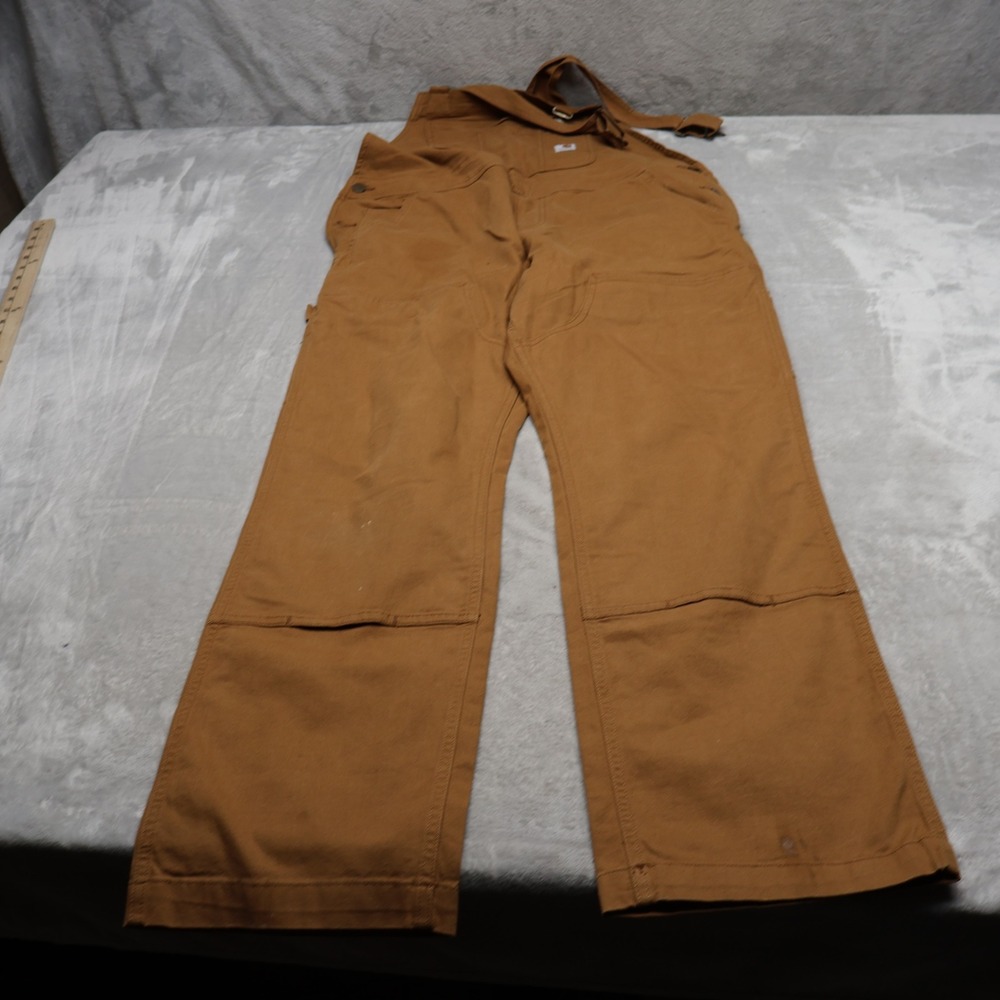 Carhartt Overalls Women Medium Brown Rugged Flex Loose Fit Bibs Workwear 40x32